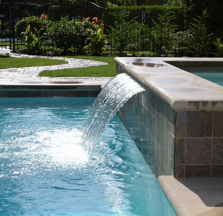 Waterfall into Pool for landscape design Seattle