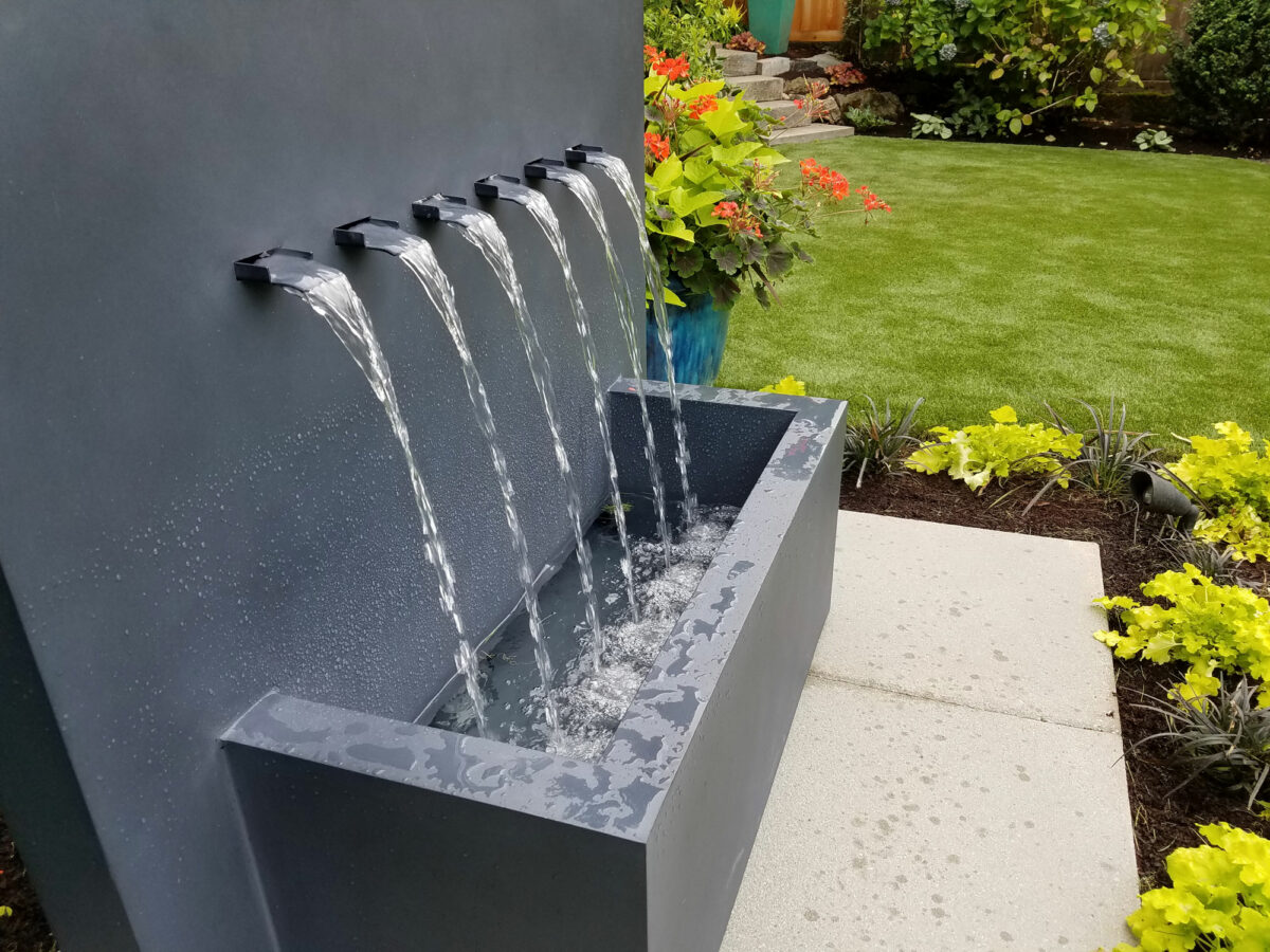 Unique Fountain installation by Lifestyle Landscapes in Seattle WA